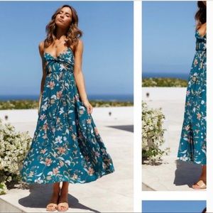 HELLO MOLLY LADY LIKE YOU MIDI DRESS TEAL XS/2